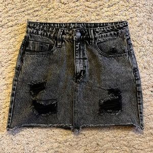 Black distressed denim skirt size 28 from Thrills.